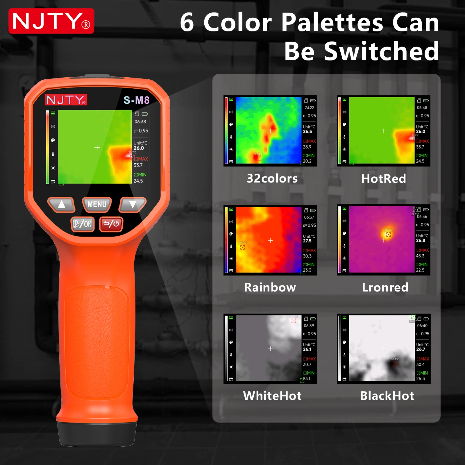 S-M8 Handheld Infrared Thermal Imager -20~800°C Dual-Light Fusion IR Camera 1024-Pixel 8GB LCD HVAC Electrical Home Inspection