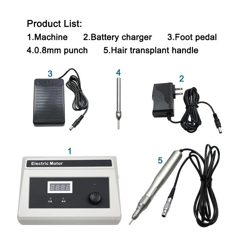 

GREATLH Hair Planting Tools Implant Micro Motor Hair Transplant Machine Hair Follicle Transplantation Extraction Tool