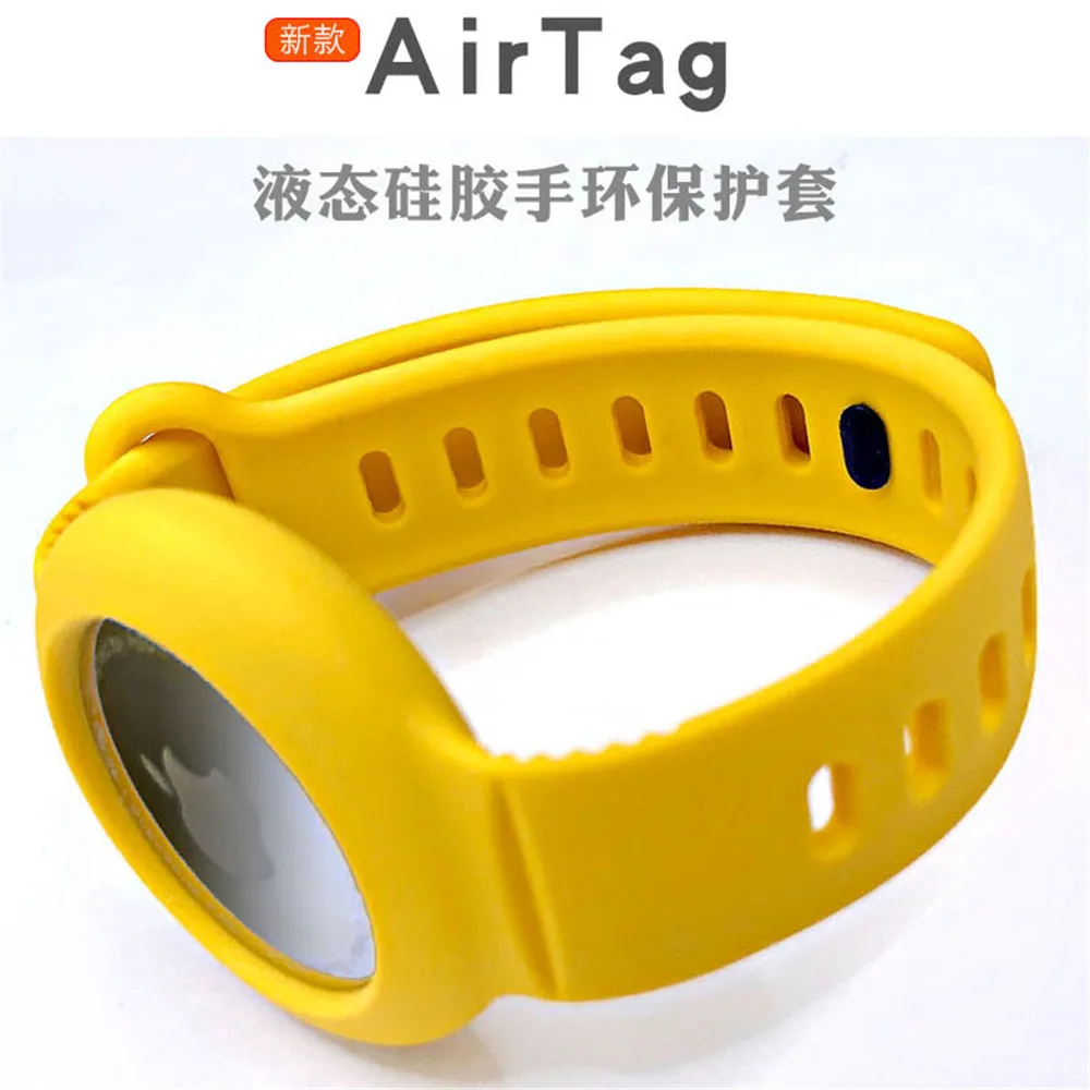 Soft Silicone Children Watch Strap Case For Apple Airtags Protective Cover For Apple Locator Tracker Anti-Scratch Protect Sleeve