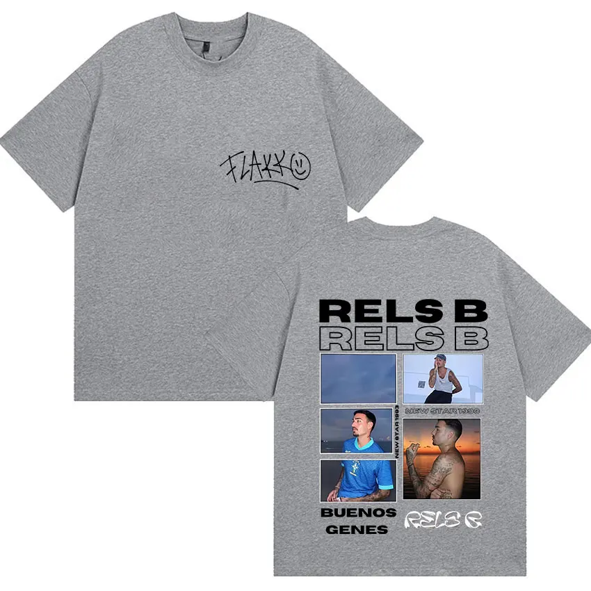 مغني الراب RELS B نحيل Flakk جولة الألبوم 2025 ميرش تي شيرت رجالي الهيب هوب القوطية قصيرة الأكمام تي شيرت موضة عالية الجودة تي شيرت