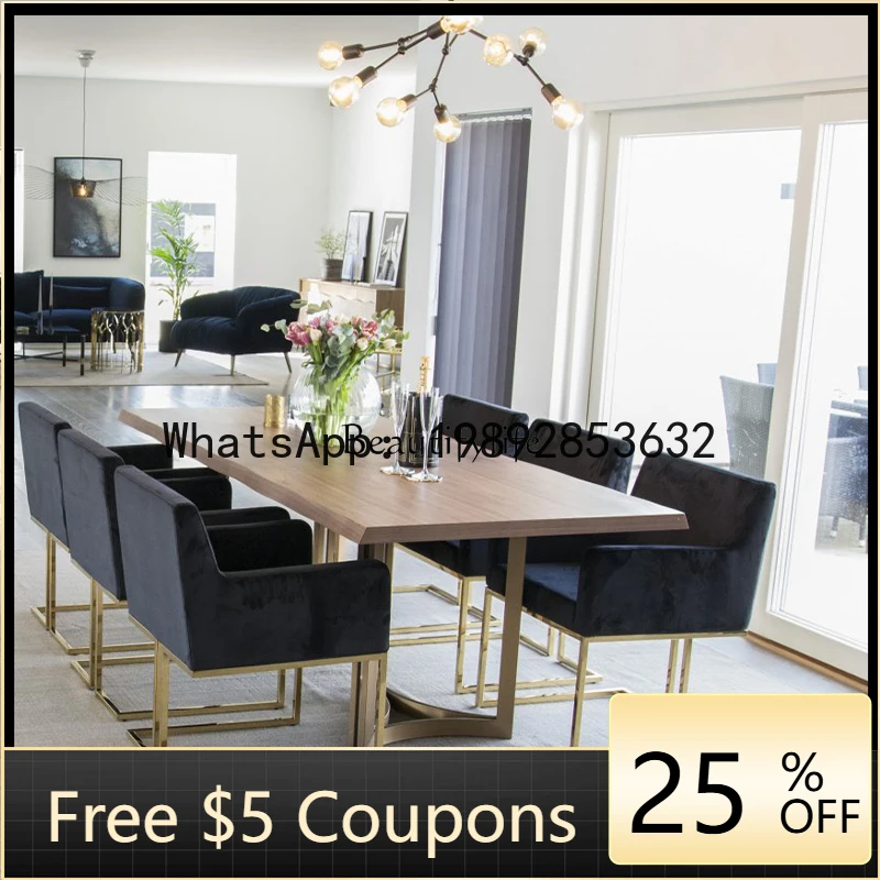 

CZ -Simple Nordic style rectangular marble dining table customization