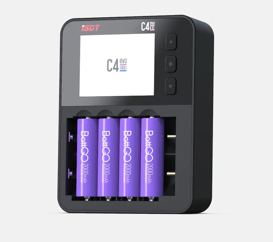 ISDT C4 EVO Smart Battery Charger Type-C QC3.0 Output with IPS Display Screen and Fire Prevention Six Alots Independent Charging