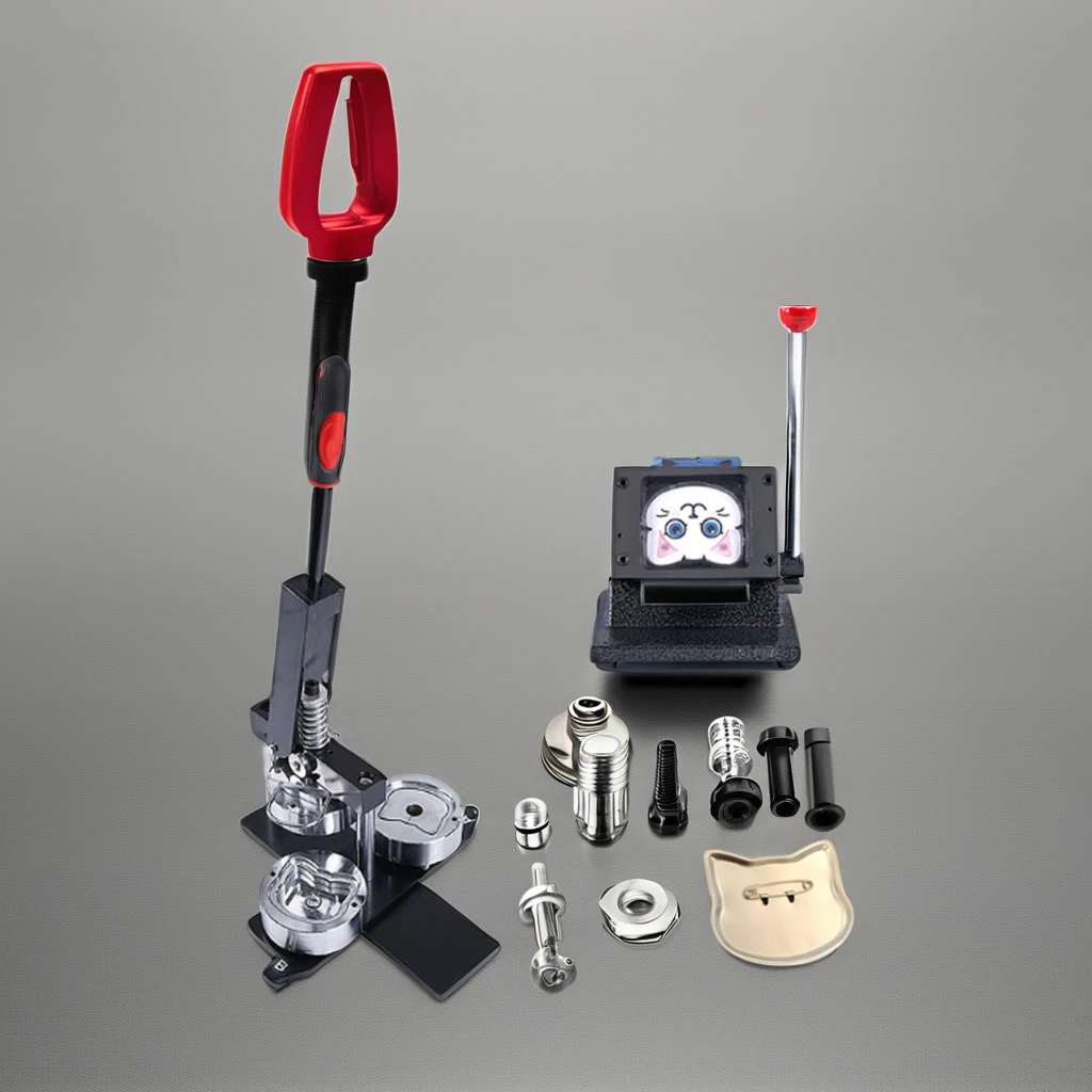 Automatic Square Button Badge Making Machine Stainless Magnetic Photo Pin New Condition Metal Material