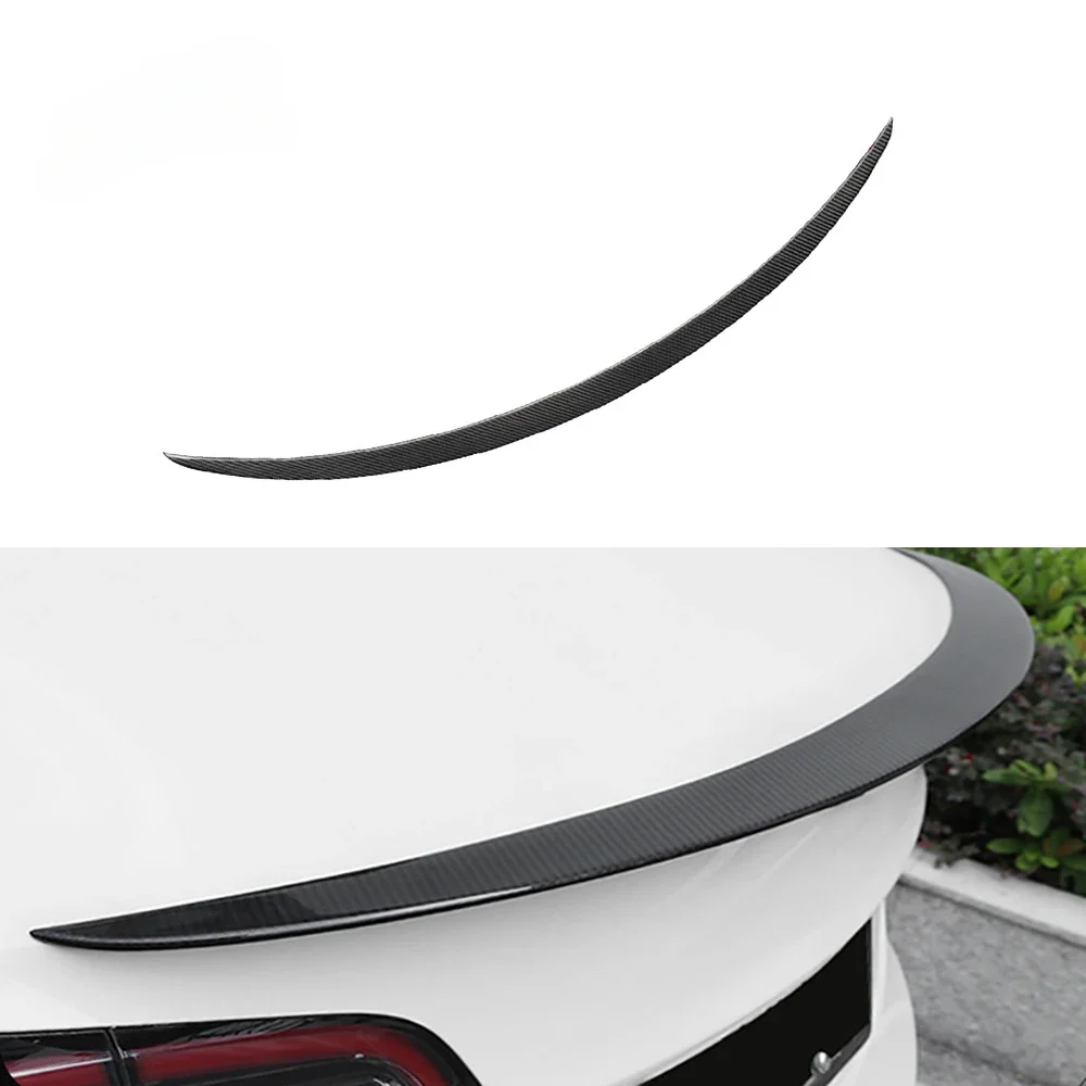 car accessories kit aero motion car moving real carbon fiber spoiler for model 3 y highland tesla 2024 spoiler black