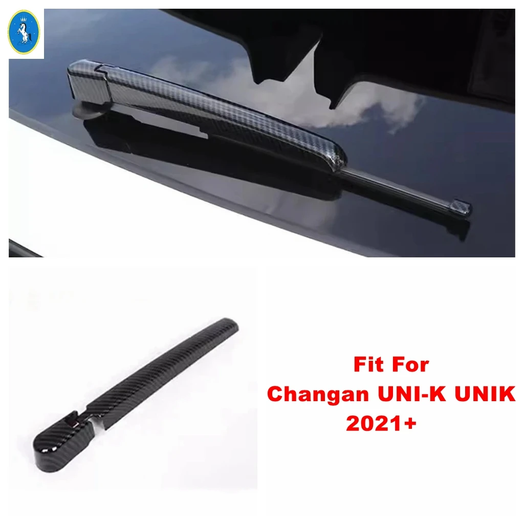 

Carbon Fiber Look Auto Rear Window Windscreen Wiper Decor Sequins Cover Trim For Changan UNI-K UNIK 2021 - 2024 ABS Accessories