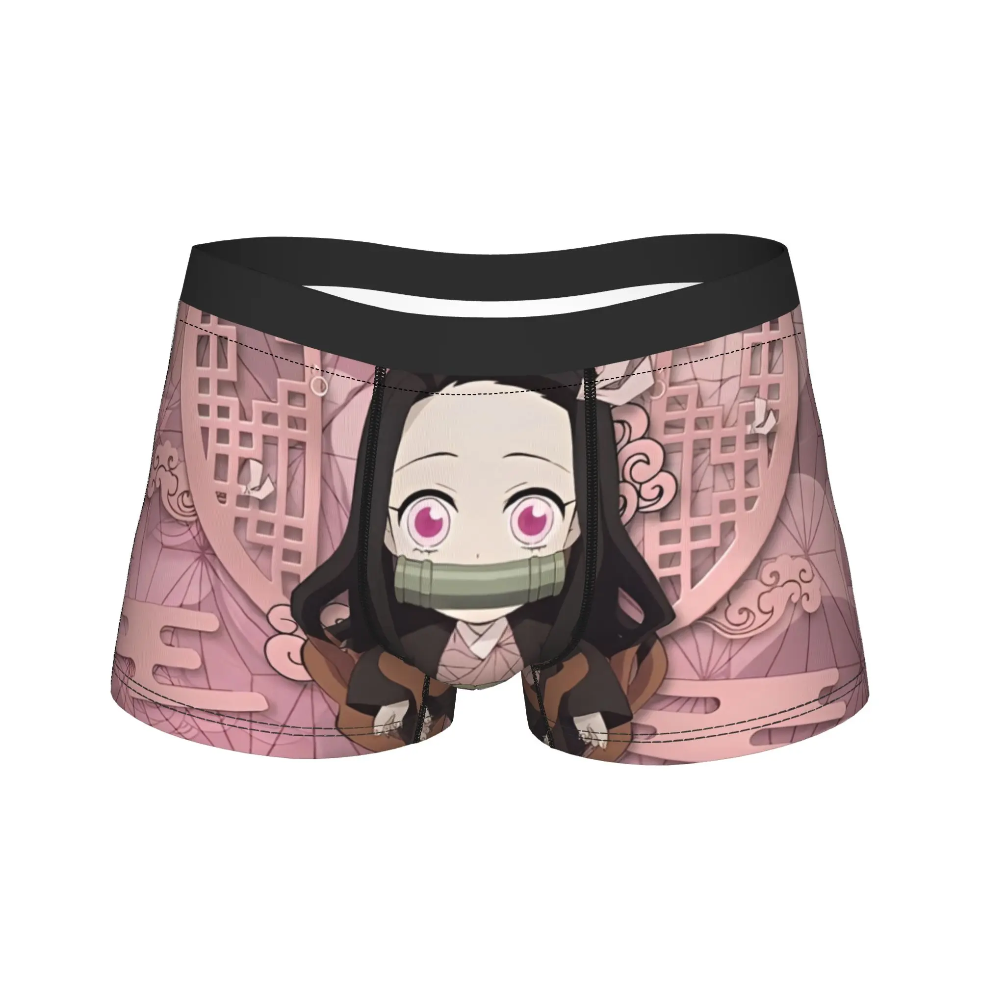 Men Demons Slayers Long Underwear Japanese Anime Funny Boxer Briefs Shorts Panties Male Soft Underpants Plus Size