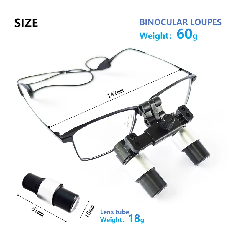 Burite New Design Prism Medical Surgical Dental 4.0X Kepler Binocular Magnifier ENT Dental Loupes With Titanium Frame (FDJ-4X)