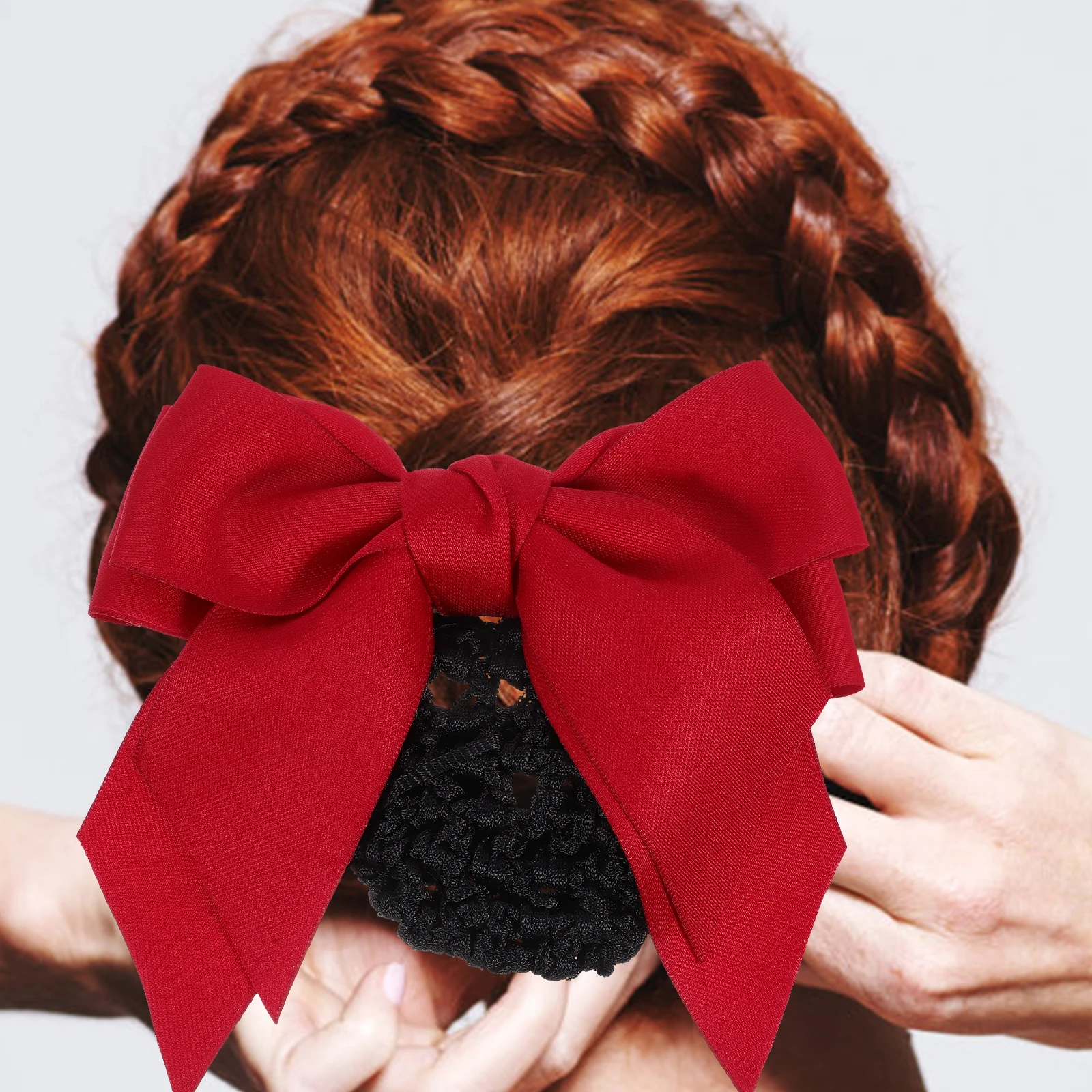 

2 Pcs Black Net Women Cover Hairnet Hair Bun Bowknot Net Clip Ladies Bun Hairnet Hairstyle Accessories Thin Thick