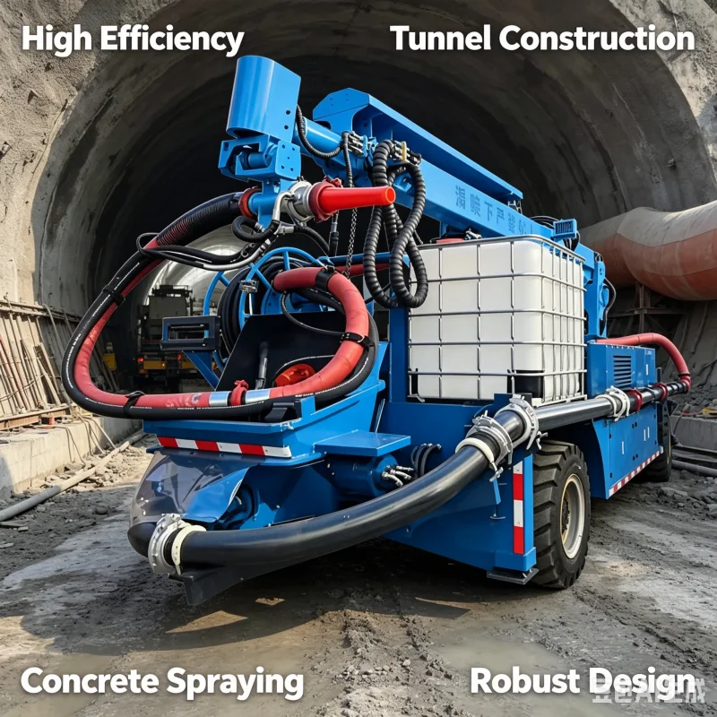 Robotic Shotcrete Machine Heavy Duty Wet Mix Concrete Spraying Pump With Telescopic Boom For Railway Tunnel