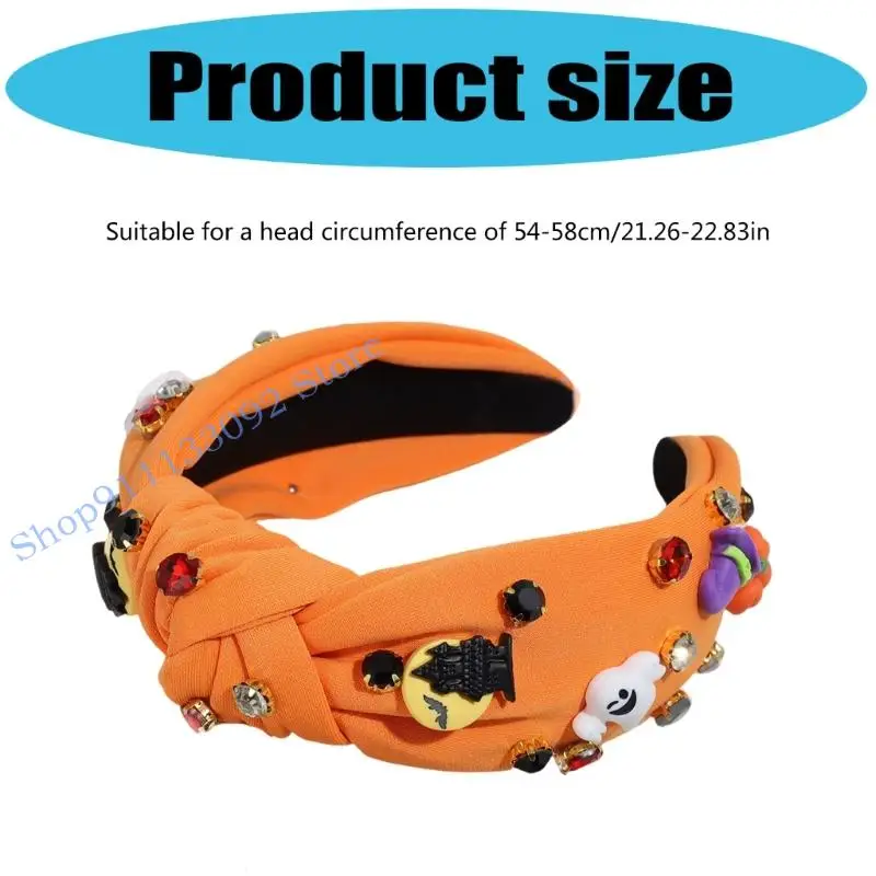 H9ED الهالوين عقال ودية اليقطين الساحرة الخفافيش تصميم الأطفال البالغين زي ملحق موضة هيرباند #6