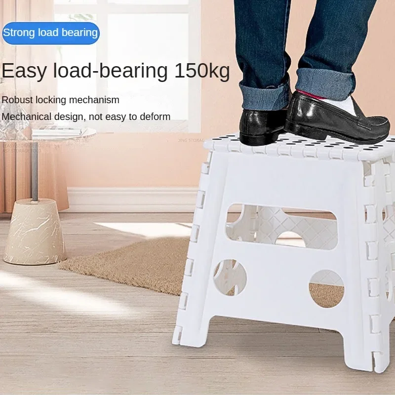 Foldable Step Stool Up to 150 kg Load Capacity Portable Folding Chair Space-Saving Folding Stool for Children and Adults