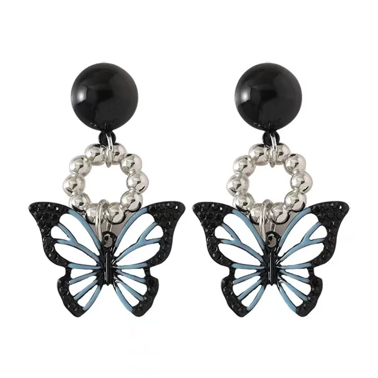 Black Butterfly Earrings No Hole Ear Clips Butterfly Clip Earring Without Piercing Minimalist Earrings Jewelry CEjA083