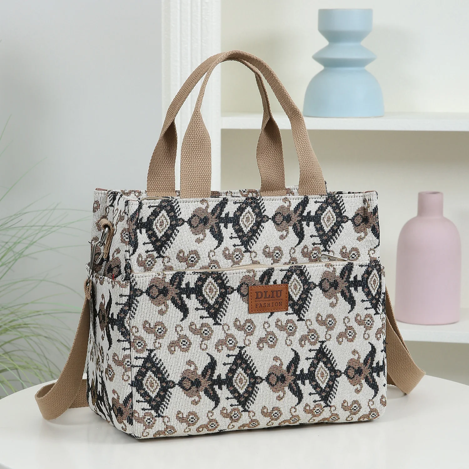 Large-capacity thick fabric, single-shoulder crossbody tote bag, shopping bag, miscellaneous bag, handbag, carry bag, tote bag