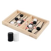 Sling Puck Game Wooden Tabletop Hockey Game Family Games Interactive Toys Slingshot Game Competitive Game For Family Game Night