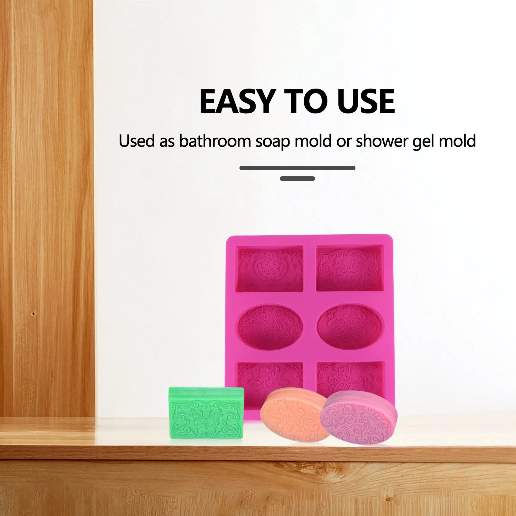 

Силиконовая форма для мыла 3D, 6 форм: овал, прямоугольник, для мыловарения, ручной работы, цветы, для ванной и кухни - A00E