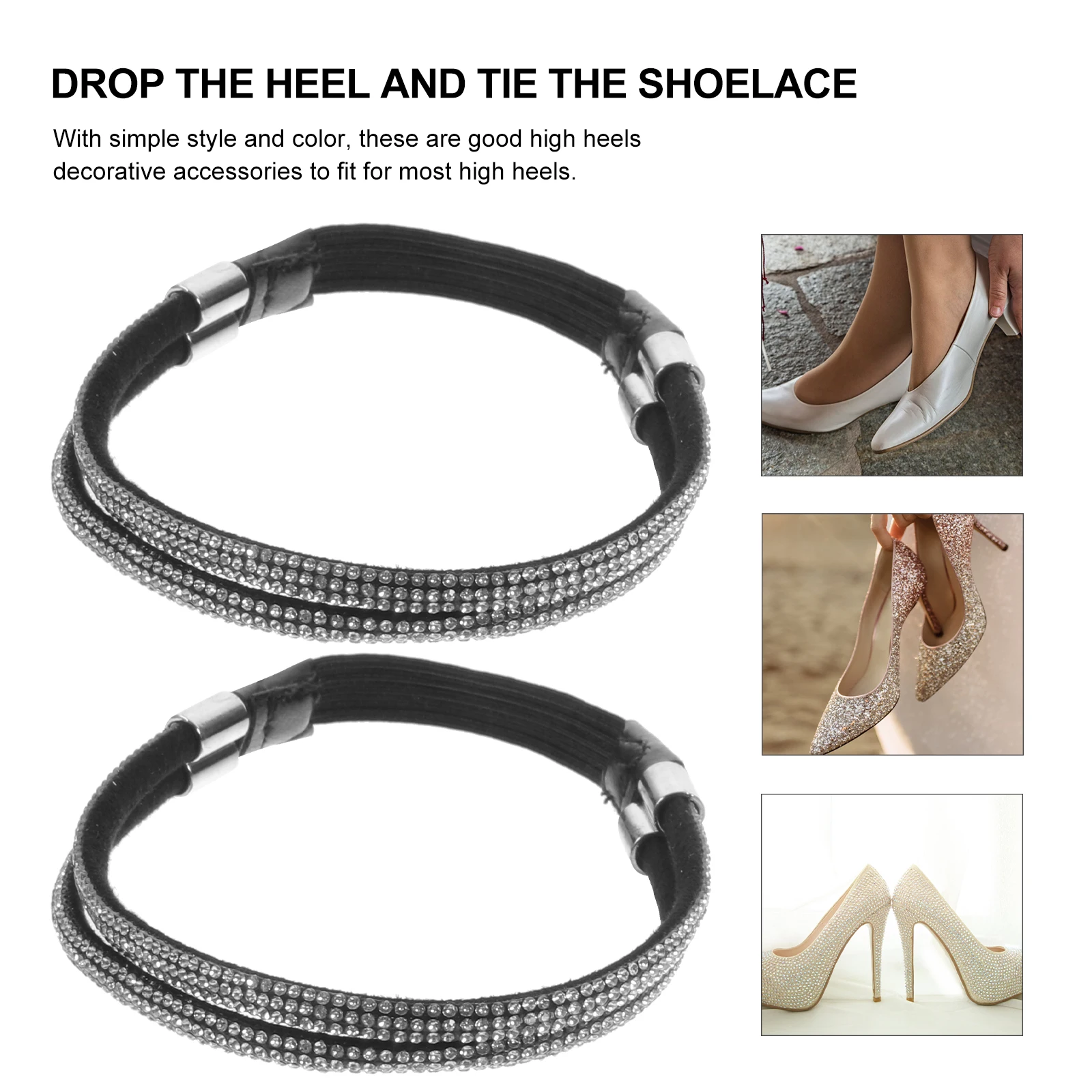 1 زوج أحزمة أحذية عالية الكعب مرونة قابل للتعديل استبدال الكاحل الأشرطة للنساء المضادة للانزلاق أربطة الحذاء اكسسوارات الديكور