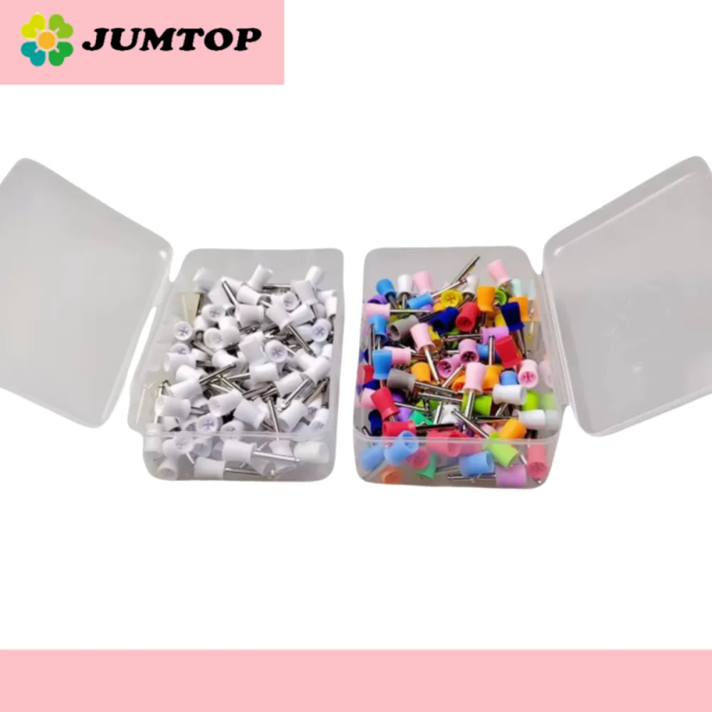 

100Pcs Dental Laboratory Polishing Disposable Cup Tooth Polish Rubber Brush Polisher Prophy for Low Speed Handpiece Dental Tools