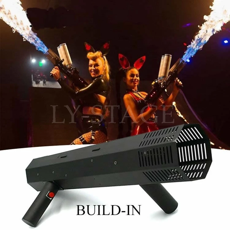 Build-In Design Atmosphere Fire Props Handheld Flame Machine Gun 2m High Spray Fire Thrower Flame Performer For Stage Fire Show