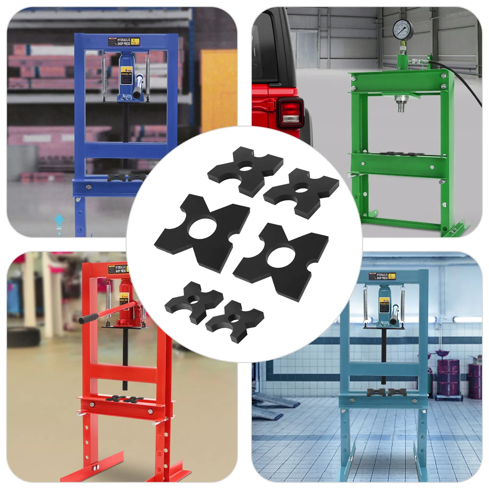 2Pcs Heavy Duty Press Plates for 20 Ton 32 Ton Hydraulic Shop Press H Frame Arbor Plates 1 Inch Thick Steel