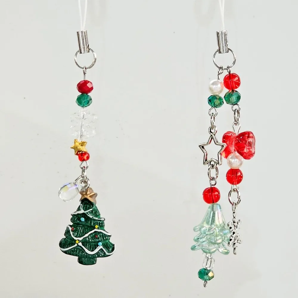 

Подвеска в виде рождественской елки, ремни для мобильного телефона, акриловый брелок из бисера, очаровательная красочная цепочка для телефона из бисера, стильный ремешок для мобильного телефона