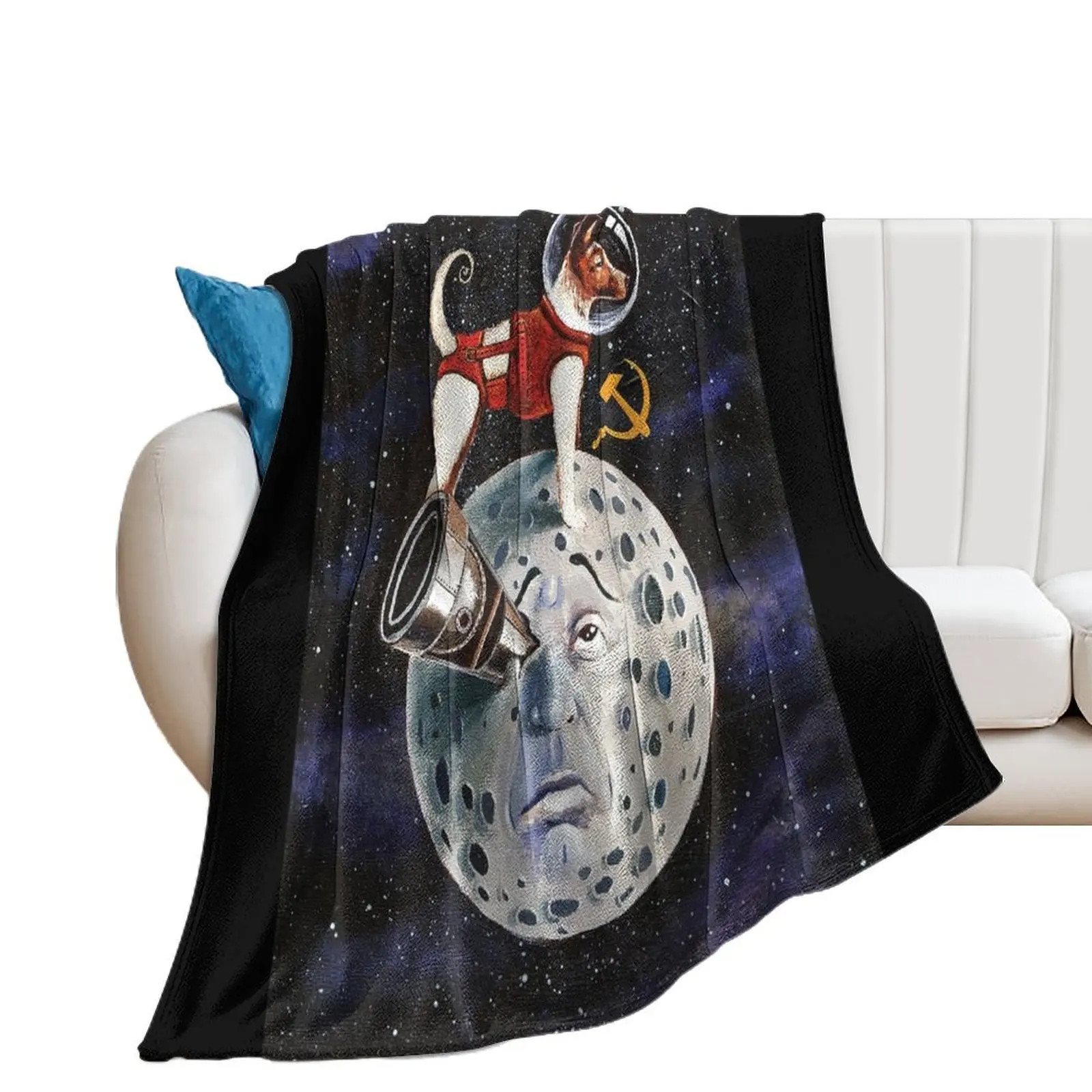 Laika space traveler Throw Blanket warm for winter Hair christmas gifts Vintage Blankets