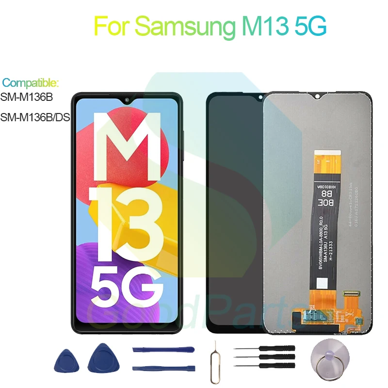 

Для Samsung M13 5G, ЖК-дисплей, экран 6,5 дюйма, SM-M136B/DS M13, запасной сенсорный дигитайзер в сборе