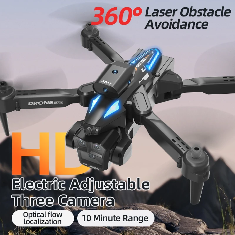 New Professional RC Foldable Drone Features Dual 8K HD Cameras, 1/2 Batteries, WiFi and Mobile App Control, Obstacle Avoidance, Simple Operation Ideal for Beginners. Perfect as a Valentine's Day or Easter Gift—a tech Gadget with Stylish Design and Durable