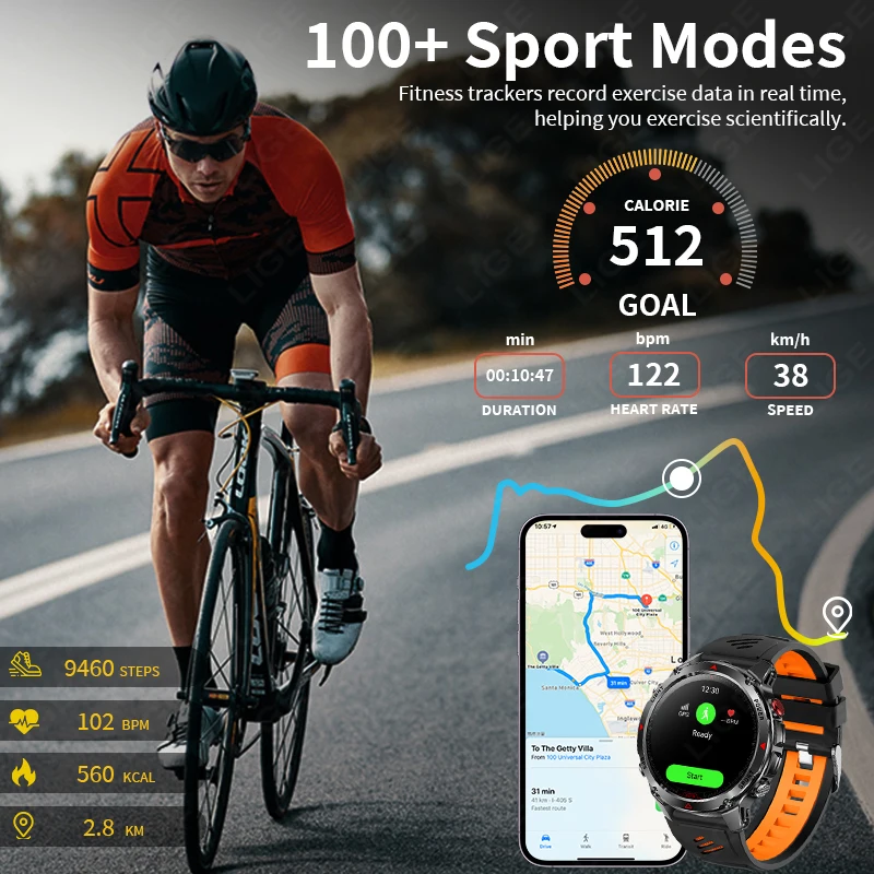 Militär Outdoor Smart Uhr Männer Sport GPS Uhren LED Taschenlampe 540 mAh Batterie Wasserdicht Kompass Bluetooth Anruf Smartwatches