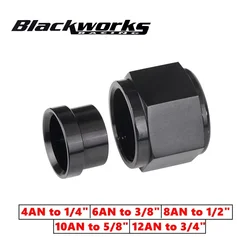AN4 AN6 AN8 AN10 AN12 Straight Hose Fittings 0 Degree AN4 1/4 AN6 3/8 AN8 1/2 AN10 5/8 AN12 3/4 Aluminum Adapter Black Anodized