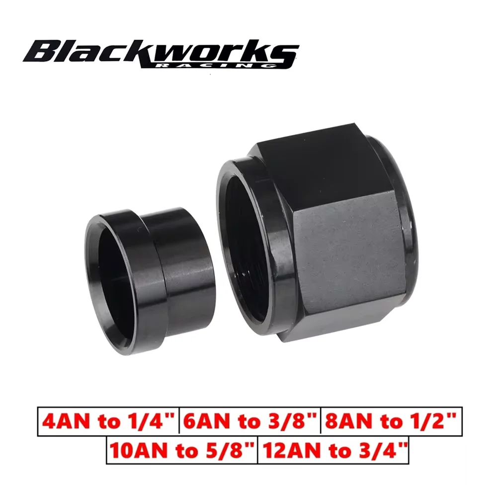 Okucia prosty wąż 0 stopni AN4 1/4 AN6 3/8 AN8 1/2 AN10 5/8 AN12 3/4 Adapter aluminiowy czarny anodowany TF-1093