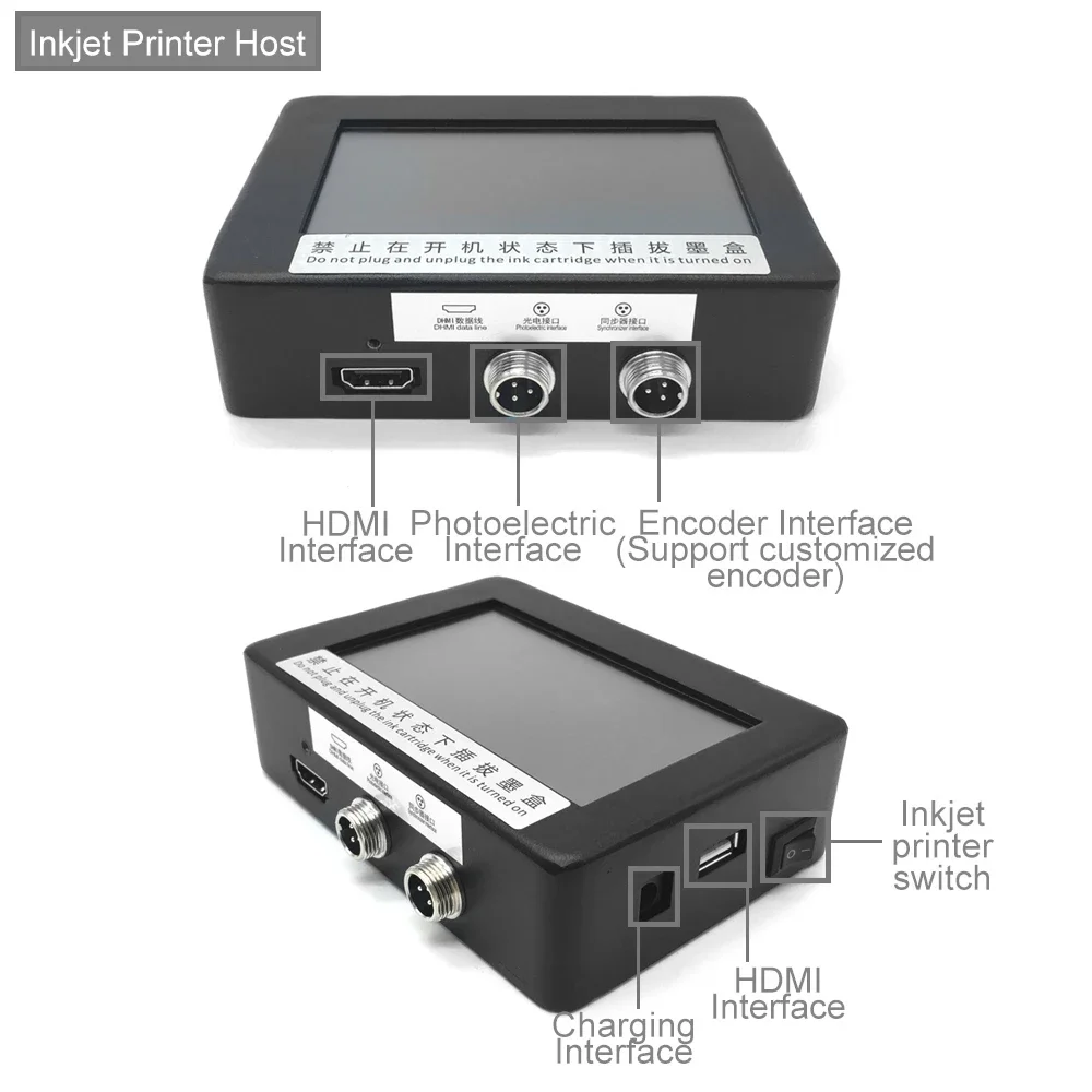 Impressora Jato de Tinta Automática, Code Machine, Touch Screen, TIJ Print Logo, QR Code, Barcode Assembly Line, 12.7mm-25.4mm, 4.3"
