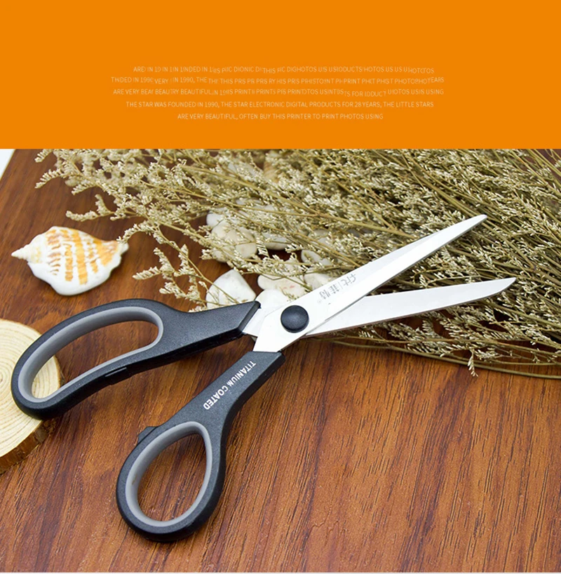 Stainless Steel Large Scissors Household Office Hand Scissors Paper Cutter Tailor'S Scissors Multi-Functional Stationery Knife