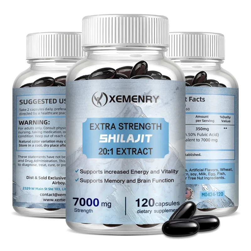 Natural Shilajit Capsules - Supports Overall Health, Boosts Brain Function, Increases Energy, and Improves Immunity