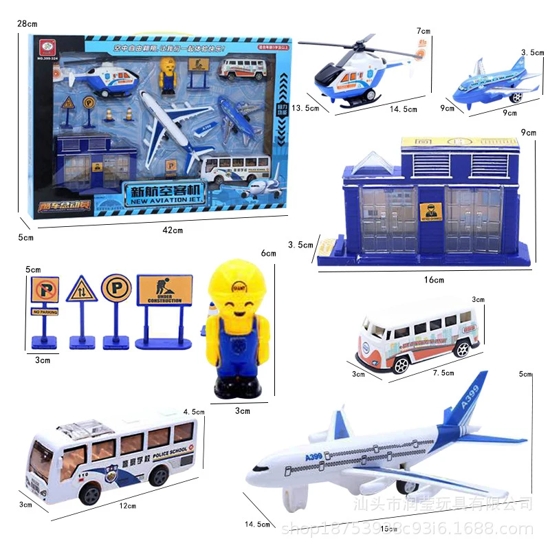 Pull Back Engineering Car Airplane Models Fire Fighting Truck Toys for Children Kids Vehicle Toys Christmas Toys Gifts Box Sets