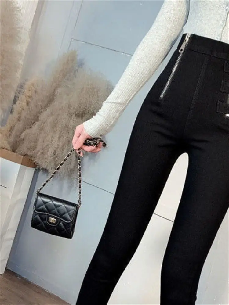 하이웨이스트 슬리밍 레깅스 여성용 봄 가을 신축성 있는 새로운 슬림핏 팬츠 블라 매직 롱 팬츠