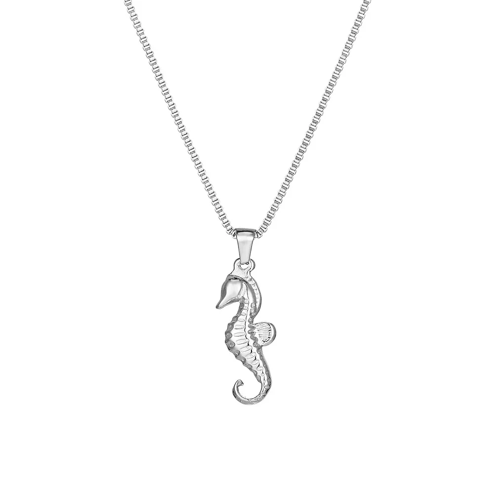 Stainless Steel Women Seahorse Pendant Necklace Delicate Hippocampus Jewelry Gift with Box Chain