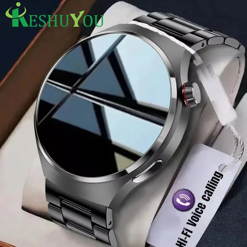 

KESHUYOU 2025 Мужские часы 4 Pro HD Bluetooth Talk NFC Heart Rate Blood Pressure Sports Monitoring Smart Watch для IOS Android