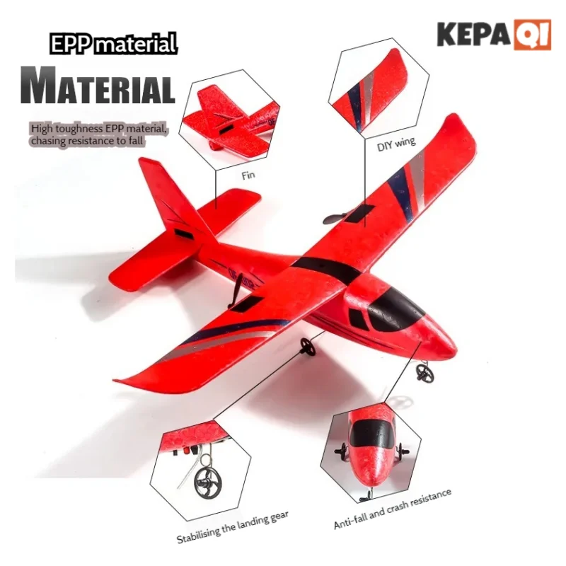 Modelo de avión planeador Qf002 hecho a mano, ensamblaje de entrenamiento de dos canales, regalo para niños, juguetes de aviones de Control remoto, nuevo