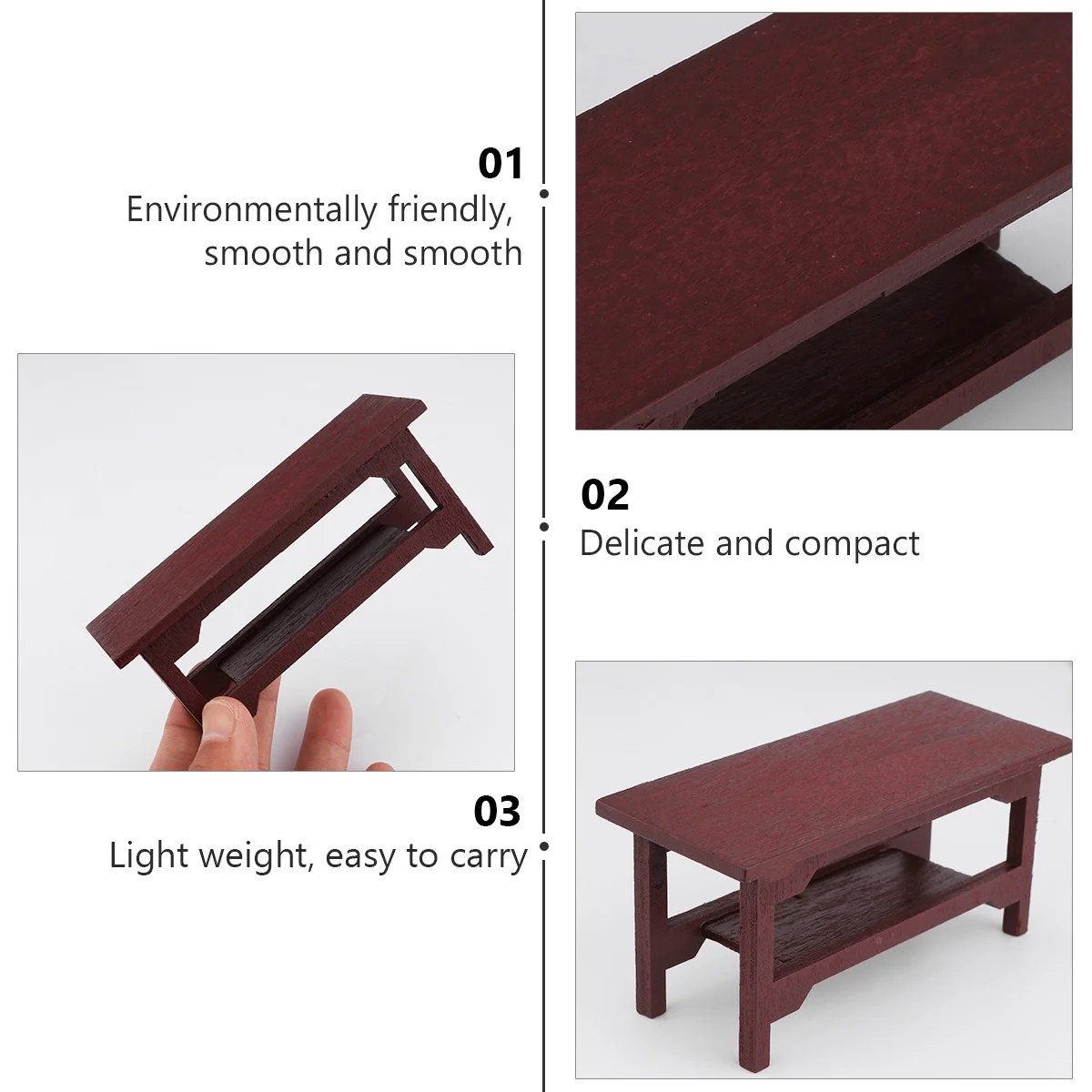 Mini escritorio de madera de estilo chino para decoración del hogar, juegos de muebles, microadornos para paisajismo, dormitorio, sala de estar, 2 uds.