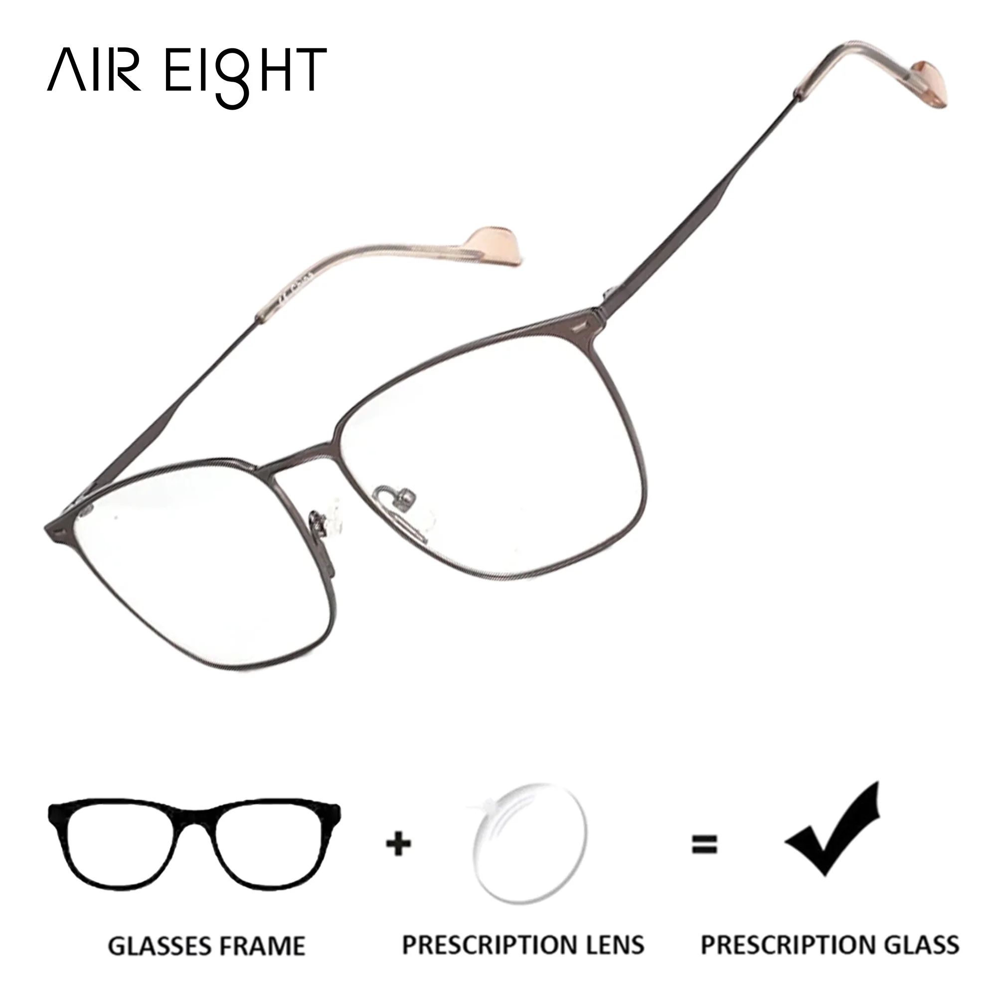 AIR EIGHT – lunettes carrées en titane pour hommes, verres progressifs pour myopie, photochromiques, bloquant la lumière bleue