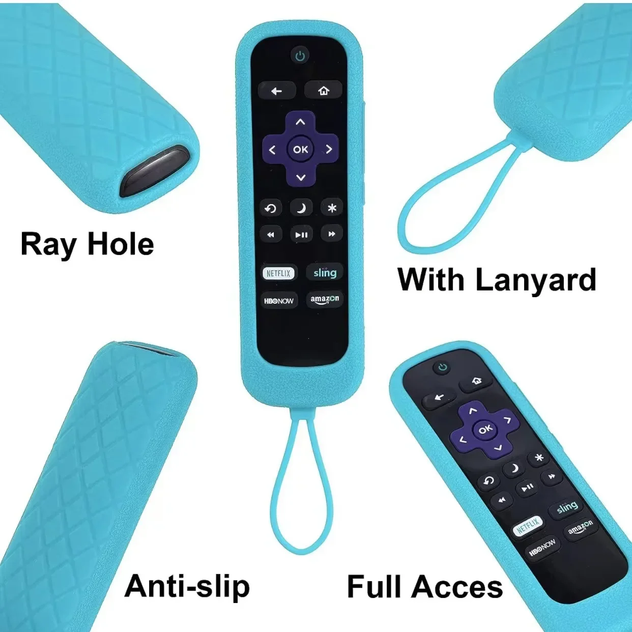 Protective Case Fit for TCL Roku Express RC280 RCAL7R TV Remote Control Cover Silicone Dust-proof Skin Anti-Slip Protective Case