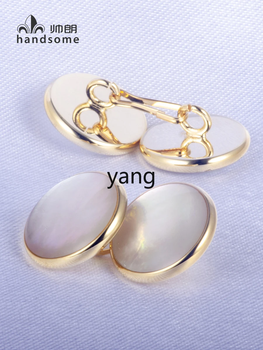 LMM light white round shell chain double-ended sleeve nail cuff buckle