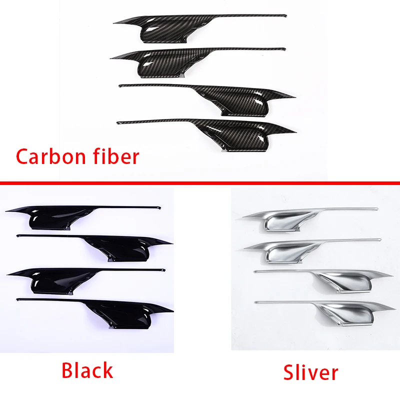 4Pcs For BMW X5 X6 F15 F16 2014 2015 2016 2017 2018 Carbon Fiber ABS Interior Door Bowl Cover Trim Accessories