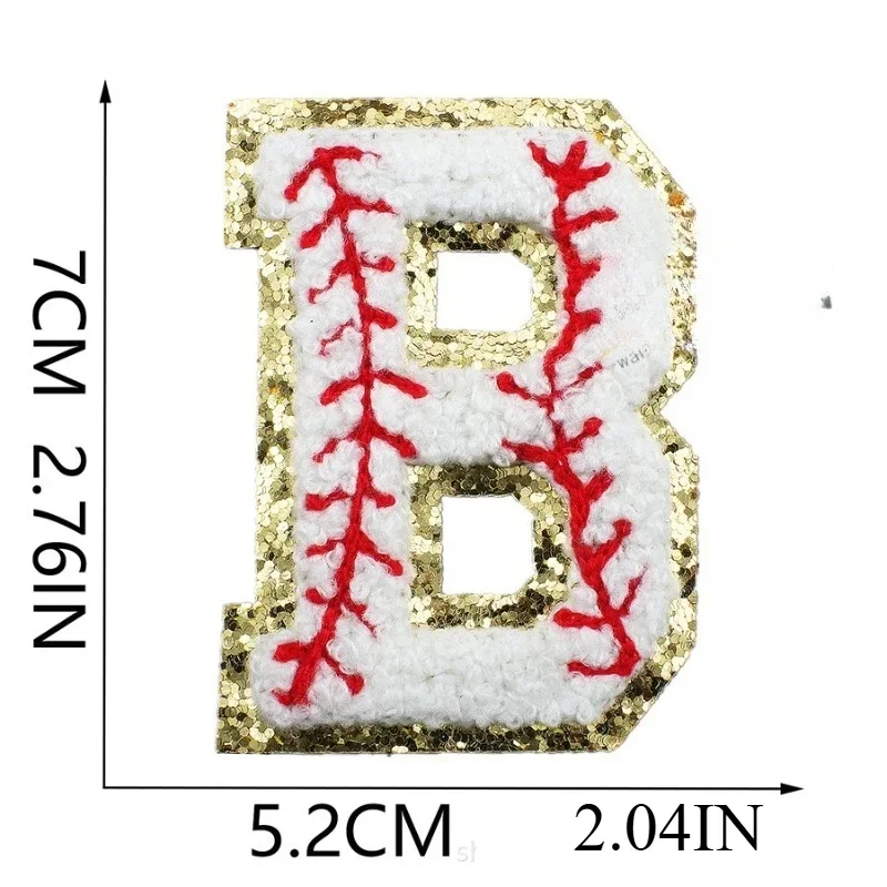 7Cm Baseball English Alphabet Embroidery Cloth Sticker Baseball Pattern Computer Embroidery Stamp Ironing