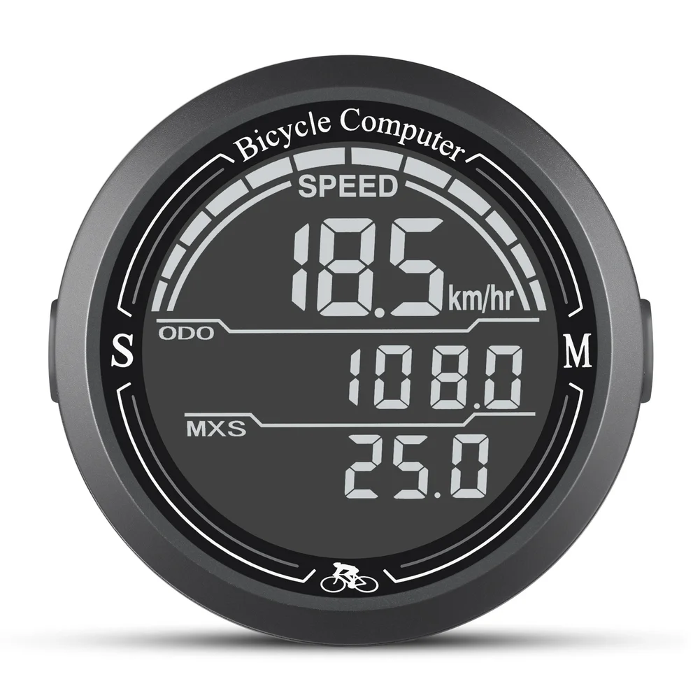 Cycle Computer for Bicycles Waterproof and Luminous Display High Accuracy Sensor Built in Long Life Battery Black