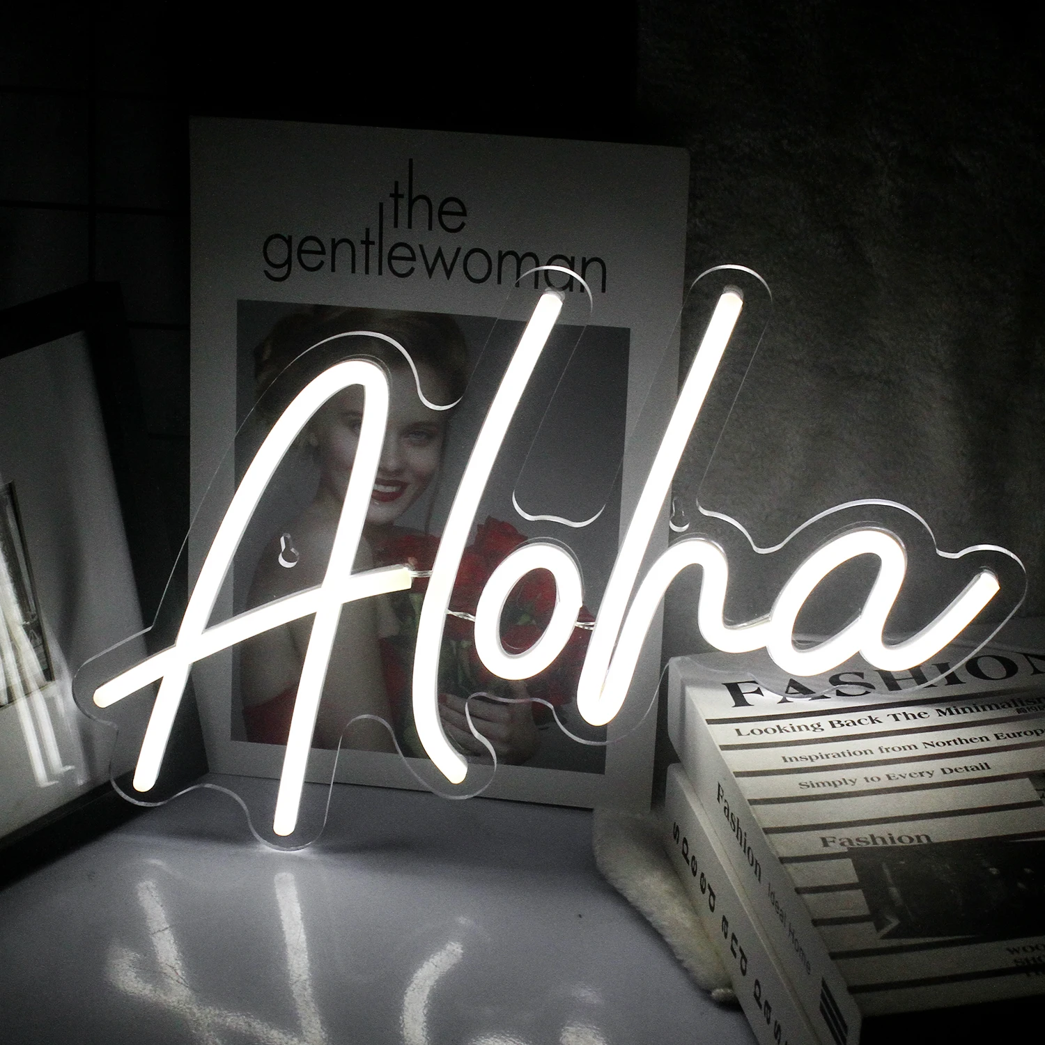 Aloha Neon Light Aloha Neon Sign for Wall Decor LED Neon Art Decorative Lights with USB for Bedroom Baby Room Club Bar and Party