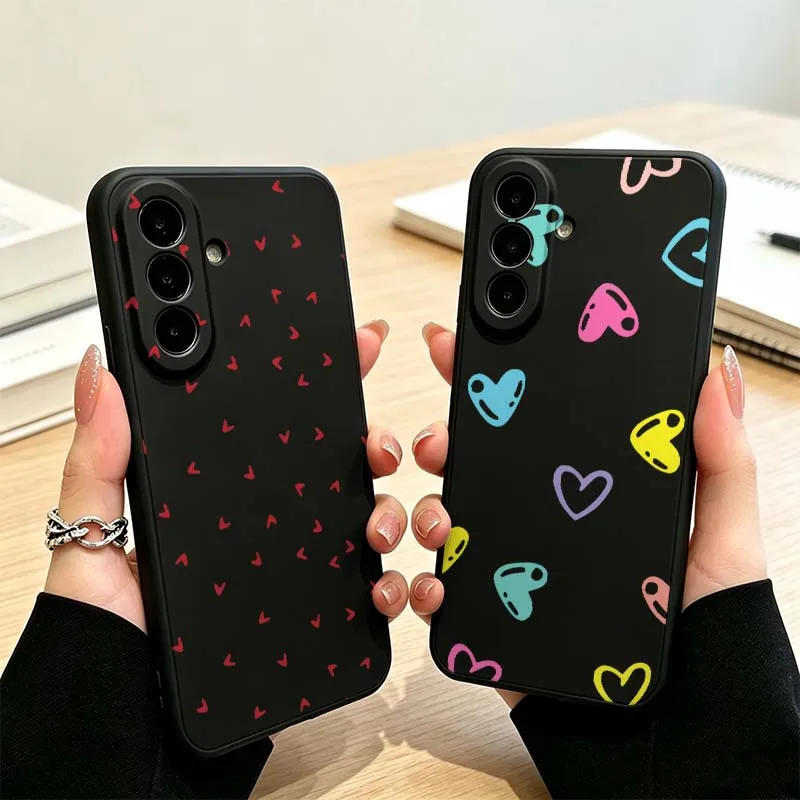Cartoon Heart Pattern Cover For Samsung Galaxy A73 A71 A56 A55 A54 A53 A52 A50 A40 A37 A36 A35 A32 A31 Phone Case