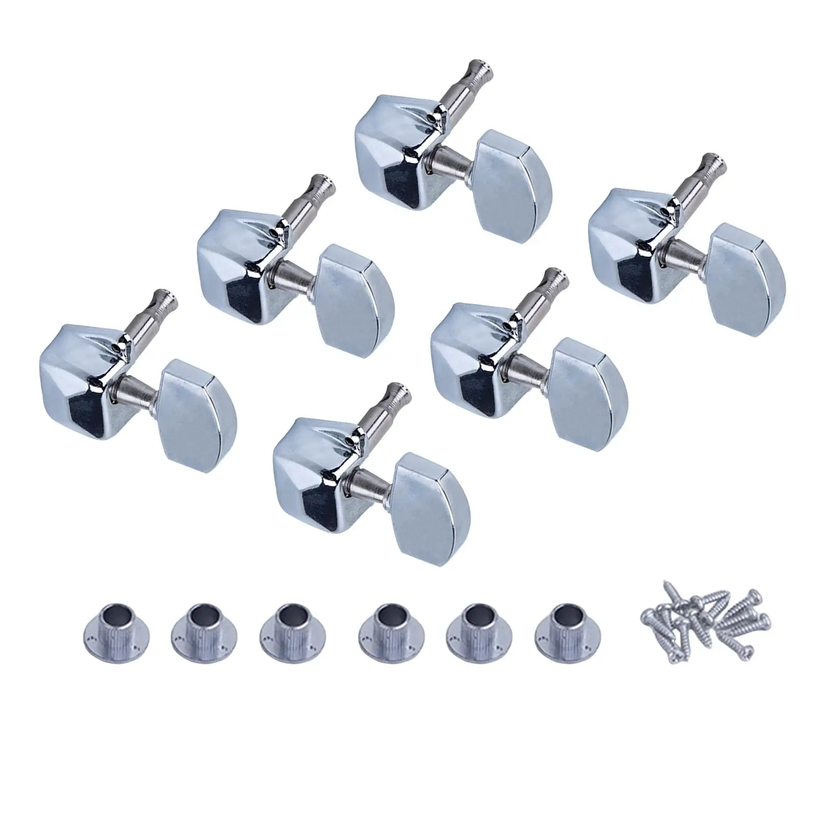 6Pcs Guitar String Tuning Pegs Machine 3R3L Knobs Tuning Keys with Mounting Screw for Electric Folk Acoustic Guitar Ukulele