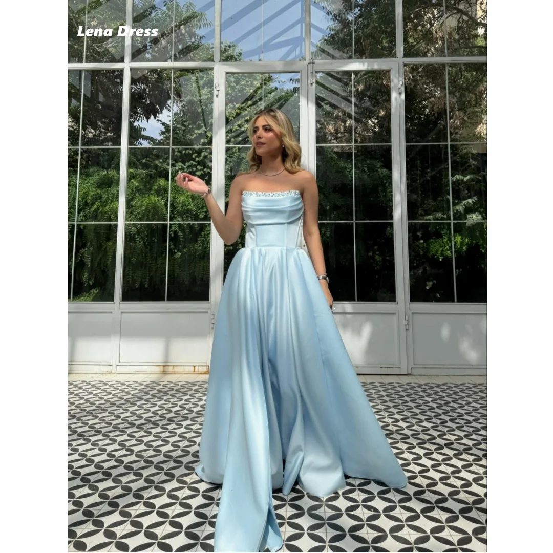 

Lena Sleeveless Women Evening Dresses for Special Occasions Satin Wedding Evening Dress Woman Line A Custom Made Prom Gown 2025