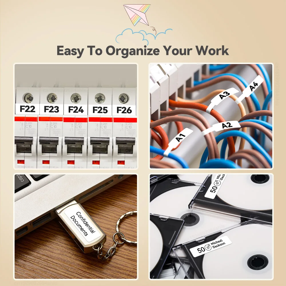 Adhesive Label Printer Marklife P12 Portable Labeler Inkless Thermal Printer with P12 Label Stickers Printer Bag Bluetooth Maker